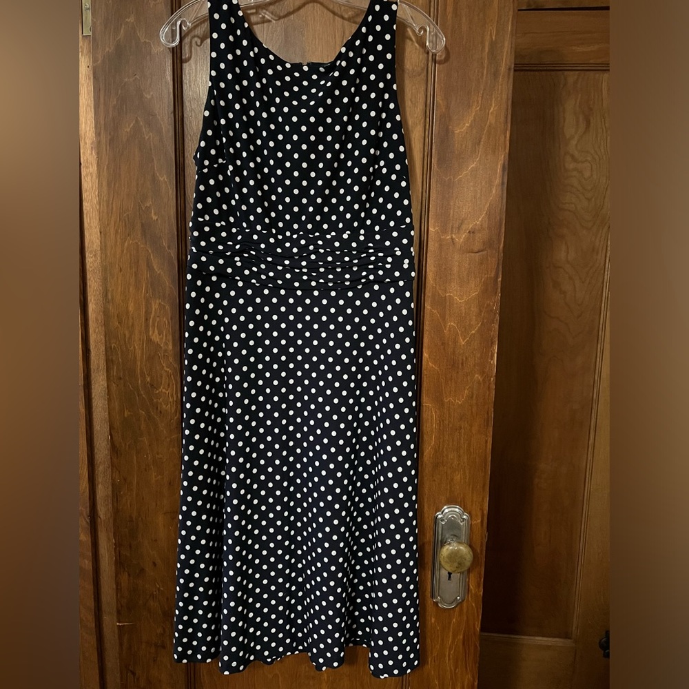 Ralph Lauren Polka Dot Midi Sleeveless dress Size 12